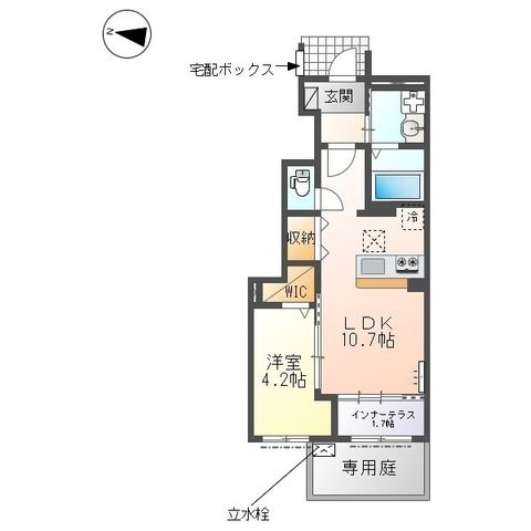 西宮市山口町　アパート新築工事の間取り