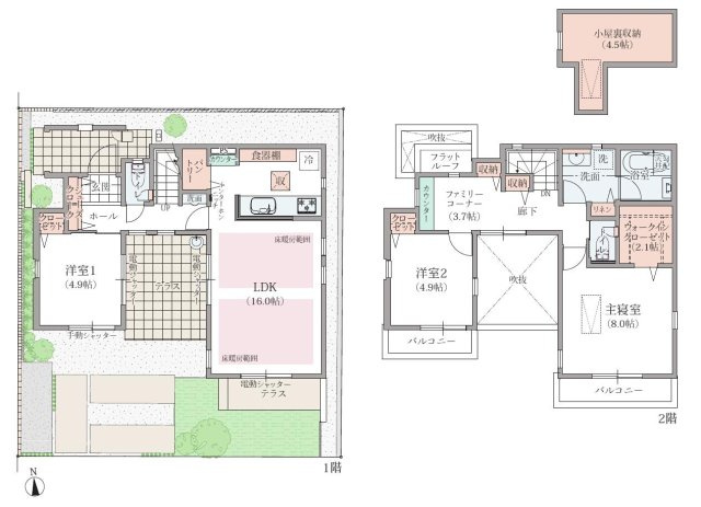 三鷹市野崎３丁目 中央線 武蔵境駅 新築戸建の間取り