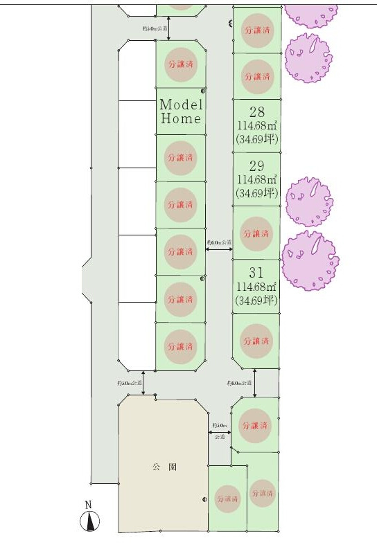 三鷹市野崎３丁目 中央線 武蔵境駅 新築戸建の区画図