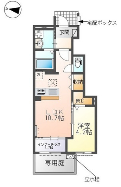 西宮市山口町　アパート新築工事の間取り
