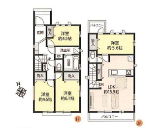 【間取り】 | 戸田　喜沢１　A号棟 | A号棟　価格5890万円、4LDK、土地面積96.36m2、建物面積88.80m2
B号棟、C号棟、D号棟もご案内可能です。