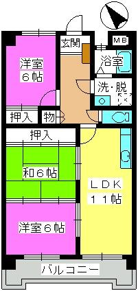 さくらハイツの間取り|※図面と現況が異なる場合は現況優先になります。
