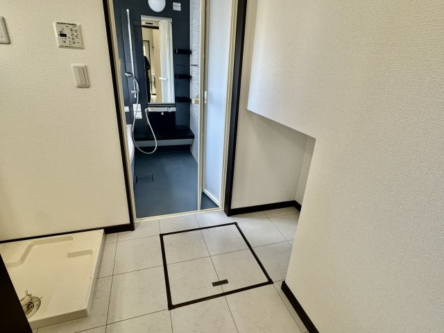 阪南市桃の木台７丁目　中古戸建の収納|洗面化粧台したの収納スペース