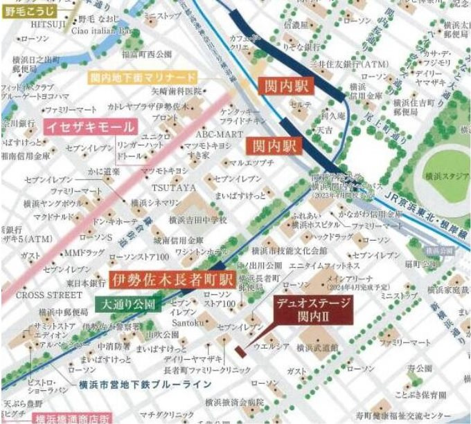 デュオステージ関内Ⅱの地図