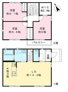 蕨市南町4丁目貸戸建の間取り