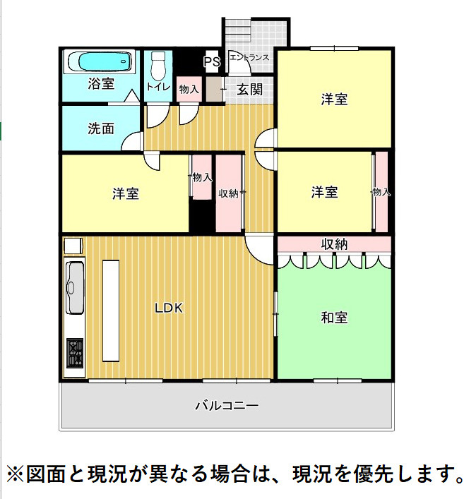 三島市谷田の中古マンションの間取り|間取りです。