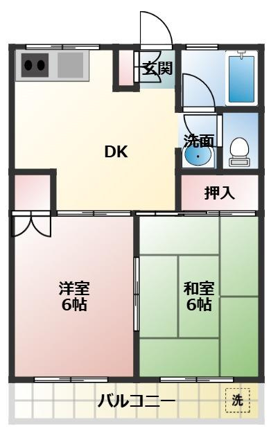 ハイツ寿の間取り