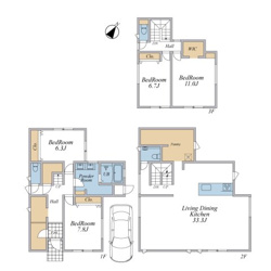 【参考プラン】 | LDK30帖以上の車庫付4LDK参考プラン