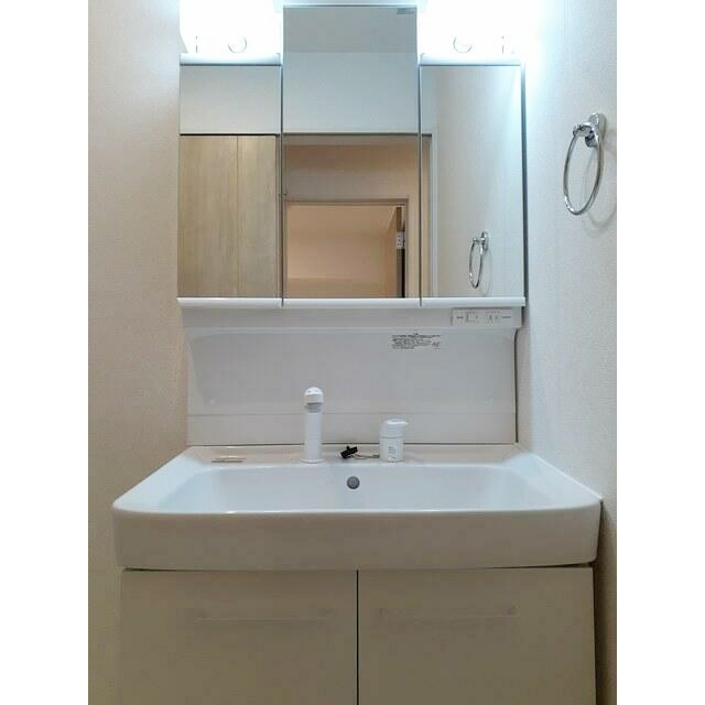 メナージュ・リアンの洗面所|3面鏡・独立洗面台