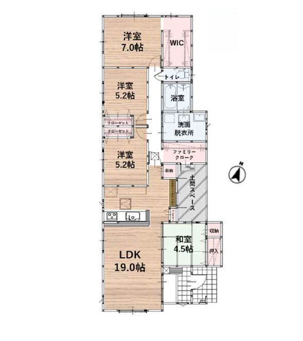 糟屋郡粕屋町甲仲原2丁目第3-1棟（1号棟）の間取り|全居室収納付きで便利です。
