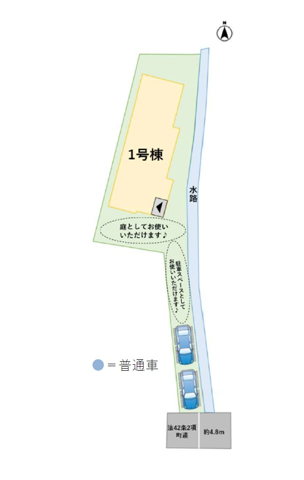 糟屋郡粕屋町甲仲原2丁目第3-1棟（1号棟）の区画図|配置図