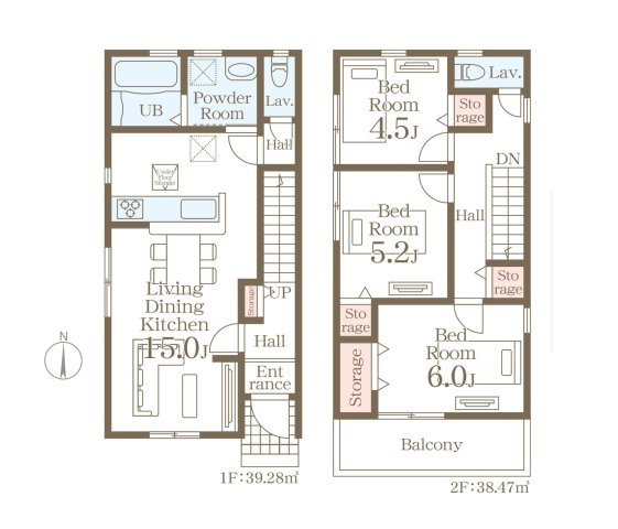 福岡市南区長住5丁目第8-3棟（3号棟）の区画図|配置図（3号棟）