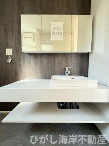 藤沢市大庭   新築戸建   全2棟の独立洗面台|三面鏡化粧台