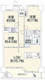 【間取り】 | 【リノベ済】ダイアパレス草津ガーデンコート | ※
間取図では分からない広さや明るさ，
資料には記載されていない情報があります。
ぜひ、現地を見られる事をお勧めいたします！
