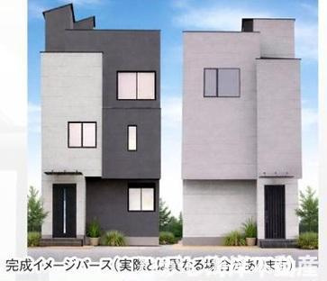 茅ヶ崎市小和田1丁目　新築戸建　全2棟の外観パース|イメージパスですので実際のものと多少異なります　
