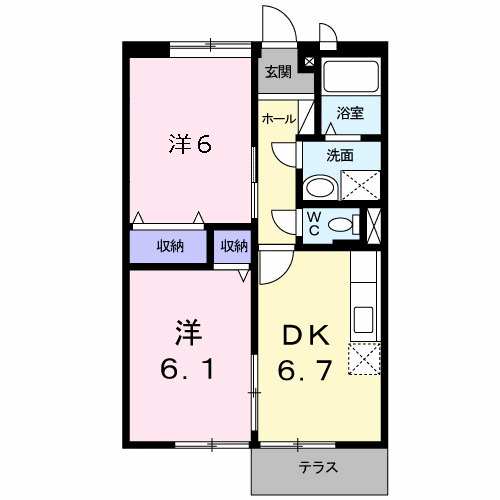 シャルマン・ＨＡＮＡＭＩＤＯＵの間取り|使い勝手の良い間取りです♪