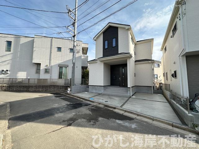 茅ヶ崎市赤羽根　新築戸建の前面道路含む現地写真|現地外観