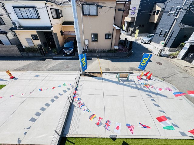 松戸市常盤平双葉町新築戸建【常盤平第三小学校：9分】の展望|バルコニーより道路側眺望・南道路で日当たり良好♪