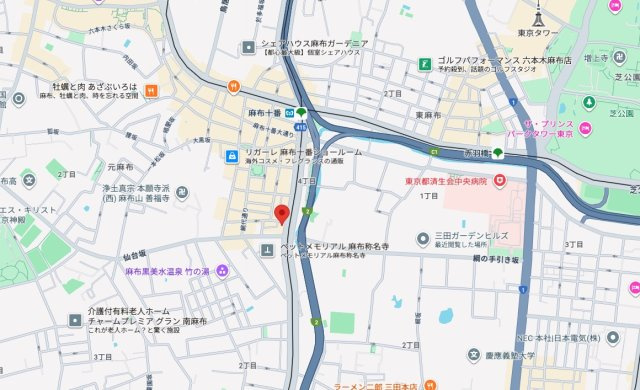 ★仲介手数料無料★グレイス麻布十番（新耐震基準レジデンス・リノベーション工事済み）の地図