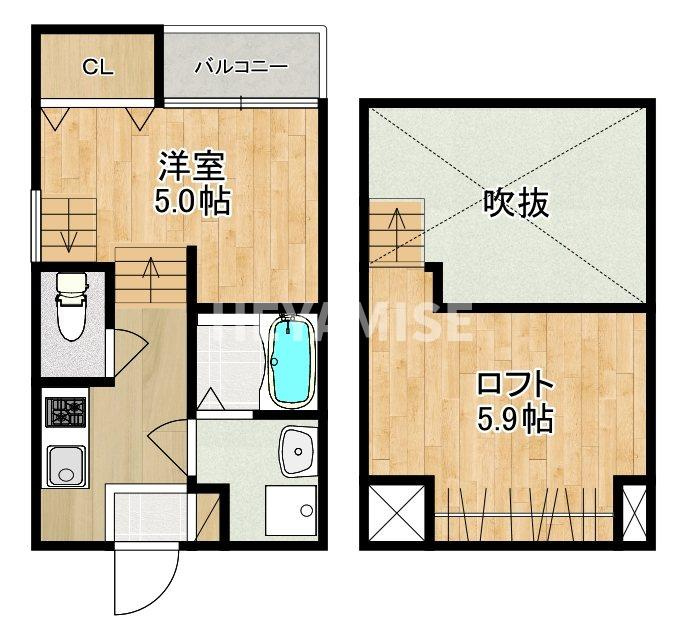 MODERN PALAZZO福田町B棟の間取り