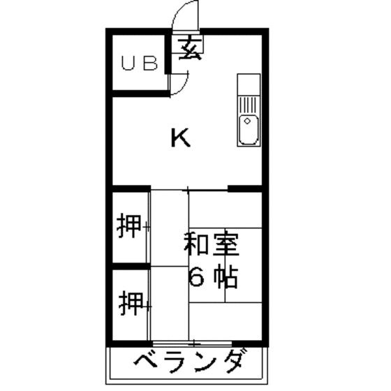 岐阜市本郷町２丁目のアパートの間取り