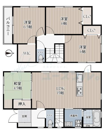 【間取り】 | 専有面積：97.71平米　間取り:4LDK！
