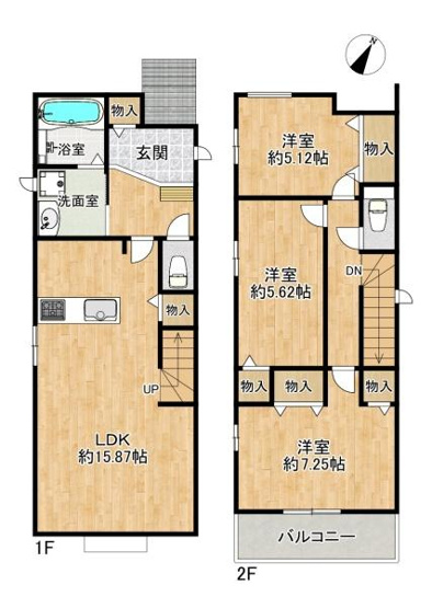 【間取り】 | 西区樫野台6丁目　B号棟　新築戸建