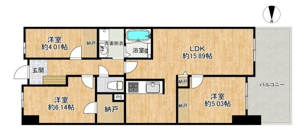 【間取り】 | サンヴェール垂水星ヶ丘　3階