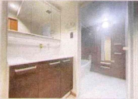 スペクトルティアラ宇頭の独立洗面台|鏡・コンセント・収納を装備した洗面台！