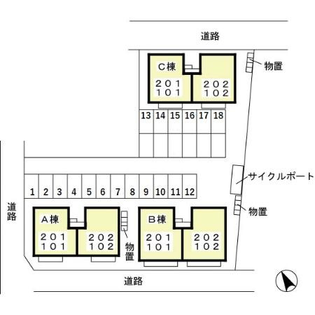 リビングタウン若杉　Ａの区画図