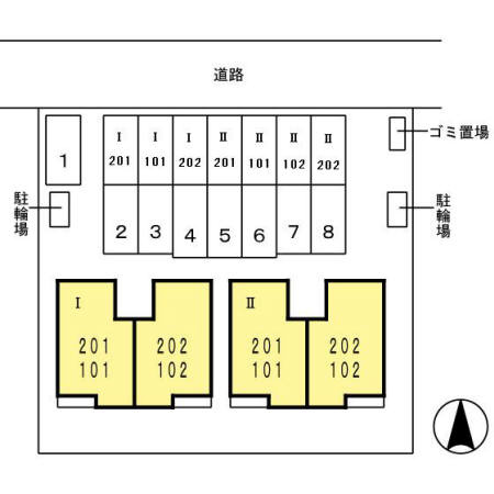 レジデンスT・H　Ⅰ号館の区画図