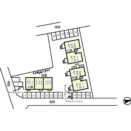コンフォートヴィレッジ　Ａの区画図