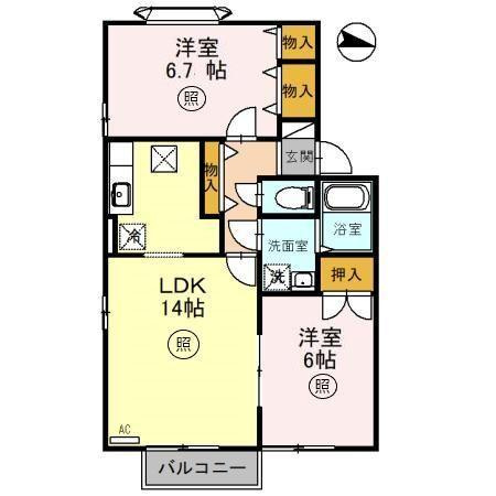 ファミールハウス　A棟の間取り