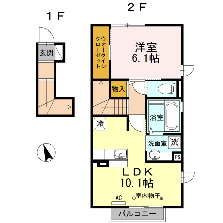 La primeur(ﾗ ﾌﾟﾘﾑｰﾙ)の間取り