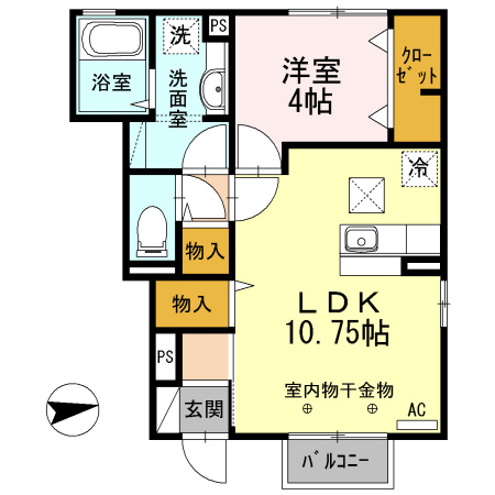 クレア　ド　ルーン　Ａ棟の間取り