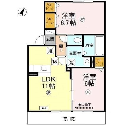 クレール森田　Aの間取り