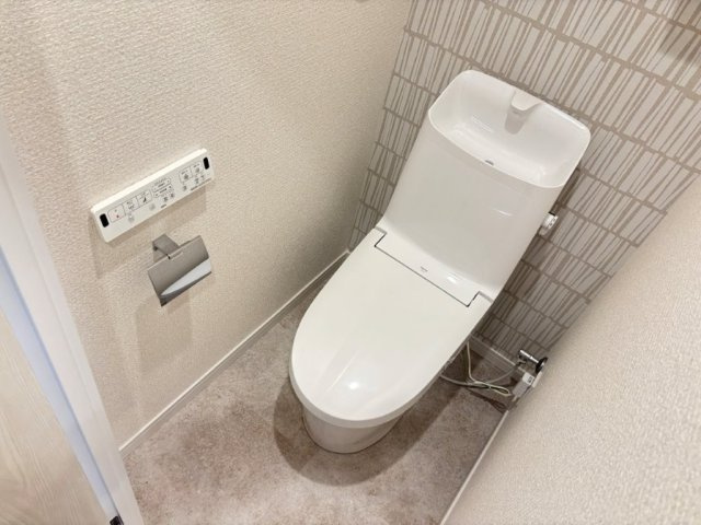 第二東山ハイツのトイレ|落ち着いた色調のトイレです