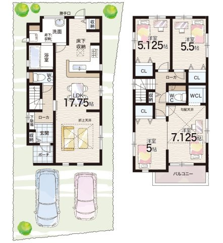 神戸市垂水区名谷町　第2期　新築一戸建ての間取り