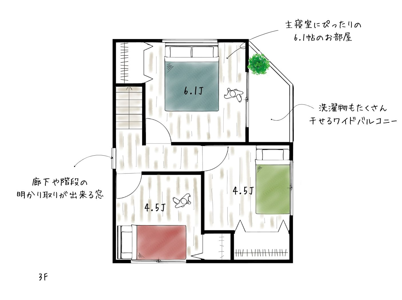 大阪市鶴見区緑1丁目　1号地の参考プラン