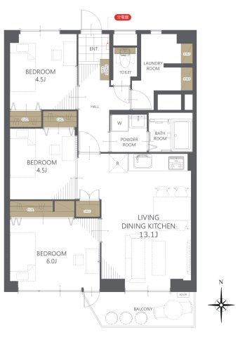 【間取り】上社南住宅３号棟 