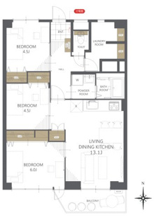 【間取り】上社南住宅３号棟 