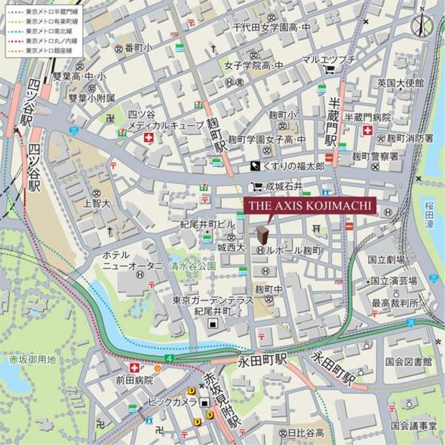 ＴＨＥ　ＡＸＩＳ　ＫＯＪＩＭＡＣＨＩの地図