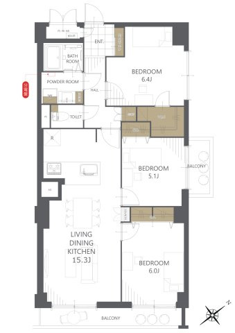 【間取り】グリーンマンション野間 