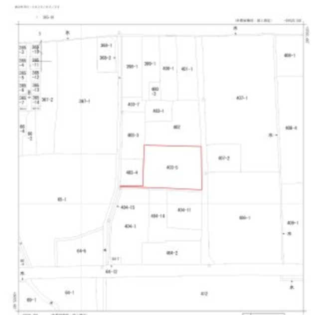 うきは市浮羽町朝田　売り土地の土地図