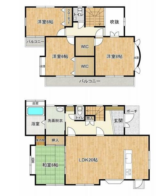 古河市久能　中古戸建の間取り