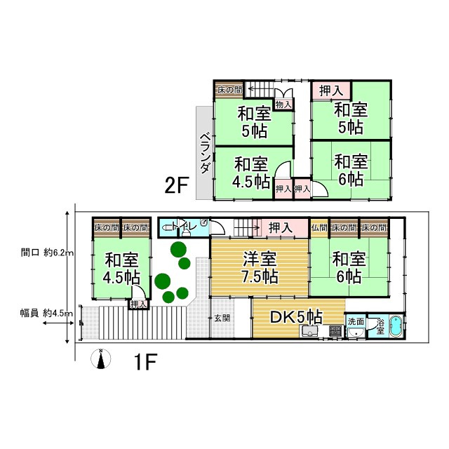 吉田中大路町　中古戸建の間取り
