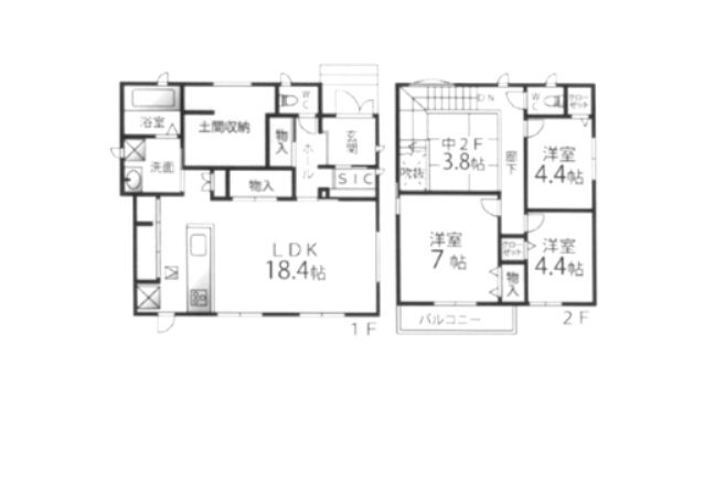 上津中古戸建の間取り