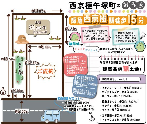 西京極午塚町　専用通路　条件無土地