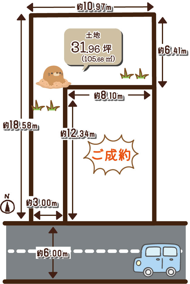 西京極午塚町　専用通路　条件無土地