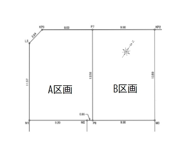 【土地図】 | 川越市広栄町　全2区画　B区画 | B区画
